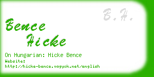 bence hicke business card